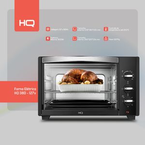 Forno Elétrico HQ 38 Litros 1600W Preto HQ38D