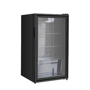 Frigobar Expositor Vertical HQ Vidro Duplo 95 Litros Defrost Preto HQ-95FBPV